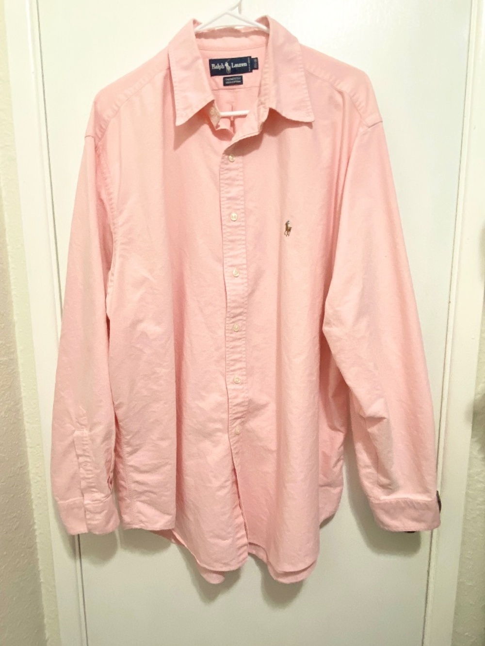 Ralph Lauren Orange  Size  17 1/2 - 36 Yarmouth 100% cotton  Men’s  Longsleeves